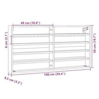 Vitrinekast 100x8,5x50 cm bewerkt hout zwart - thumbnail