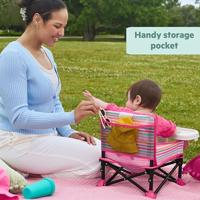 DISNEY BABY Minnie Mouse stoelverhoger, Pop 'n Sit Booster, binnen, buiten, praktisch en compact, snel opvouwbaar, roze - thumbnail