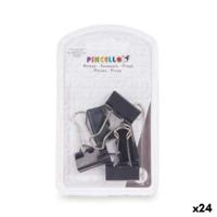 Klemmen Pincello Zwart Metaal Clip Medium (24 Stuks) - thumbnail
