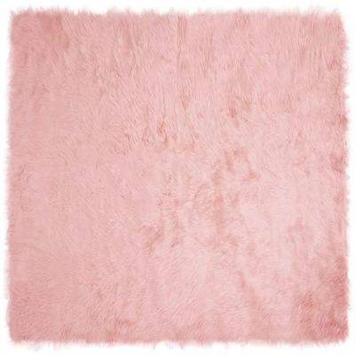 Nep Schapenvacht Tapijt Tafalla Roze 200 x 200 cm Polyester