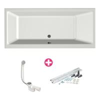 Xenz Kristal Ligbad - 170x75x48 - afvoer Midden - acryl - wit mat 6985-03 - thumbnail