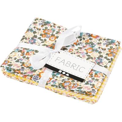 Creativ Company Patchwork stof geel 45x55cm, 4st. Creativ Company Patchwork stof geel 45x55cm, 4st.