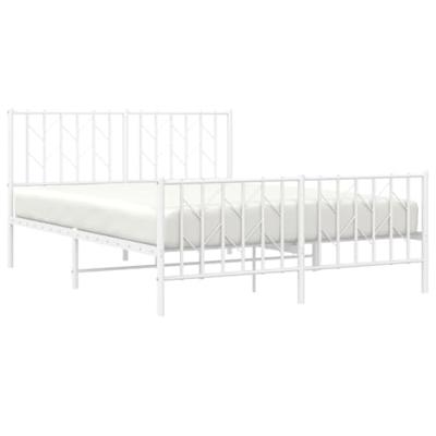 Bedframe met hoofd- en voeteneindemetaal wit 135x190 cm