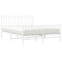 Bedframe met hoofd- en voeteneindemetaal wit 135x190 cm - thumbnail