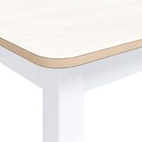Eettafel 114x71x75 cm massief rubberwood wit en bruin - thumbnail