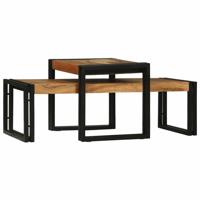 Salontafel 2 pcs Bruin 48 x 40 x 40 cm Massief acaciahout - thumbnail