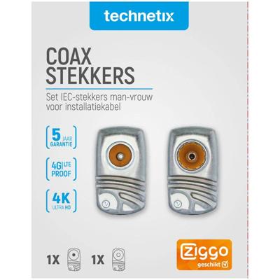 Enzo technetics set 2 stuks coaxpluggen haaks metaal 4g - 2074010