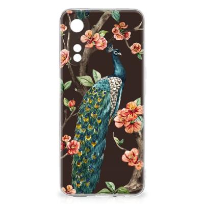 OPPO A78 5G | A58 5G | TPU Hoesje | Pauw met Bloemen