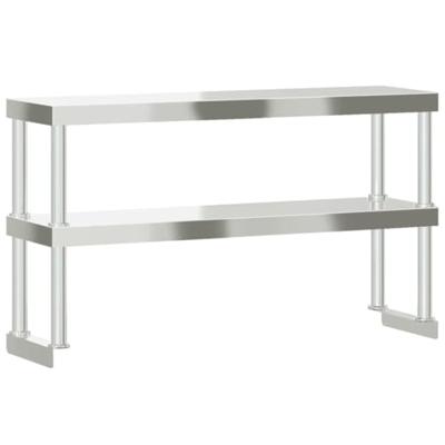 VidaXL Verhoging voor werktafel 2-laags 110x30x65 cm roestvrij staal