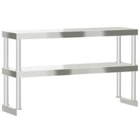 Verhoging voor werktafel 2-laags 110x30x65 cm roestvrij staal - thumbnail
