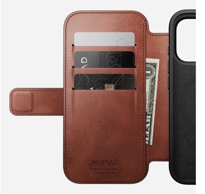 Nomad Horween lederen folio iPhone 17 Pro - Olde Dublin