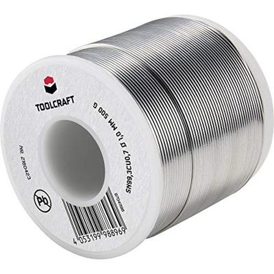 TOOLCRAFT Soldeertin, loodvrij Spoel Sn99,3Cu0,7 ROL1 500 g 1 mm TOOLCRAFT Soldeertin, loodvrij Spoel Sn99,3Cu0,7 ROL1 500 g 1 mm