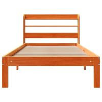 Bedframe zonder matras massief grenenhout wasbruin 75x190 cm - thumbnail