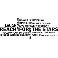 Reach for the stars, woord cloud - Muursticker - thumbnail