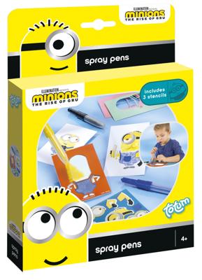 Minions sjabloon-set met blaaspennen 24,5 cm karton geel 8-delig