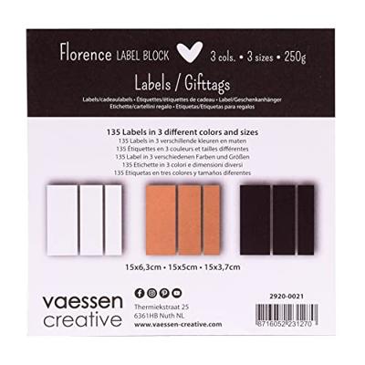 Florence • labelblok 216g wit zwart kraft 135x