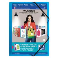 OXFORD Polyvision elastomap, formaat A4, uit PP, transparant blauw - thumbnail