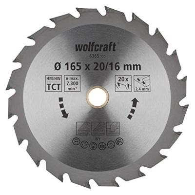 Wolfcraft Handcirkelzaagblad | HM | 20 Zähne | Ø165mm | 1 stuk - 6365000
