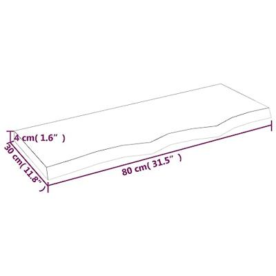 VidaXL Wastafelblad 80x30x(2-4) behandeld massief hout lichtbruin VidaXL Wastafelblad 80x30x(2-4) behandeld massief hout lichtbruin