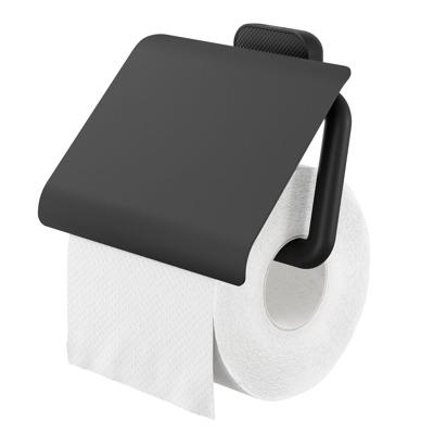 Toiletrolhouder Tiger Carv met Klep Zwart