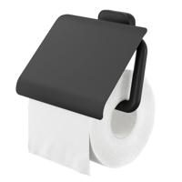 Tiger Carv Toiletrolhouder - met klep - zwart 800239 - thumbnail