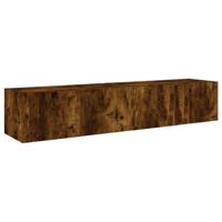 Tv-wandmeubels met LED 2 st 80x35x31 cm gerookt eikenkleurig - thumbnail