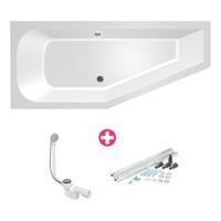 Xenz Lagoon Hoekbad - 170x75x48 - afvoer Midden - Links - Compact - acryl - wit 6982-01 - thumbnail