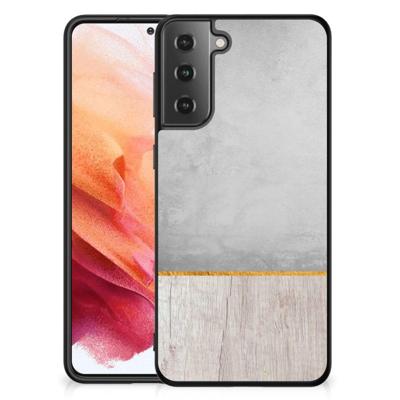 Samsung Galaxy S21 Houten Print Telefoonhoesje Wood Concrete