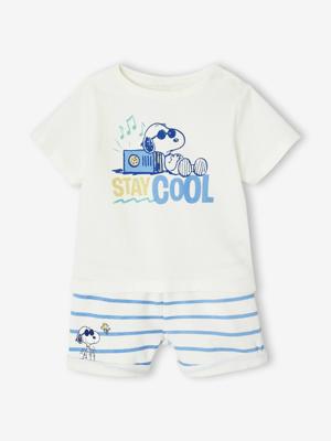 Babyset t-shirt en short blauw, gestreept