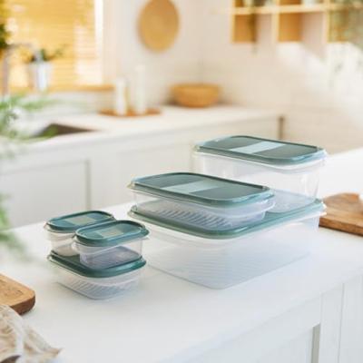 Rotho ELEMENTS Koelkast Bewaardoos Set 6-delig Mistletoe Groen/Transparant Rotho ELEMENTS Koelkast Bewaardoos Set 6-delig Mistletoe Groen/Transparant