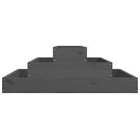 Plantenbak 80x80x27 cm massief grenenhout grijs - thumbnail