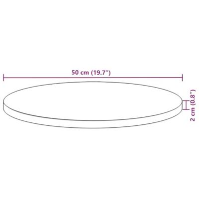 Tafelblad rond 50x2 cm massief acaciahout Tafelblad rond 50x2 cm massief acaciahout