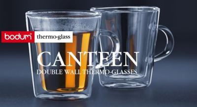 Bodum Dubbelwandige koffie- / theeglazen met oor Canteen - gepatenteerd ventiel - 200 ml - 2 stuks