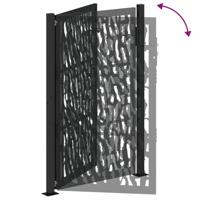 Poort met sporenontwerp 105x155 cm staal zwart - thumbnail