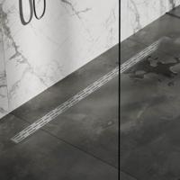 Douchegoot Brauer StanDrain 140x7 cm RVS Vloerflens Inclusief Kunststof Sifon Verstelbare Poten - thumbnail