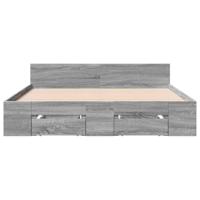 Bedframe met lades bewerkt hout grijs sonoma eiken 140x200 cm - thumbnail