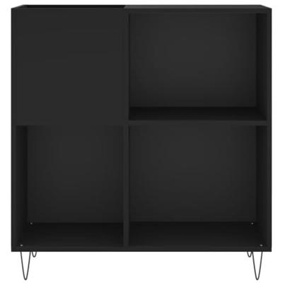 Platenkast 84,5x38x89 cm bewerkt hout zwart - thumbnail