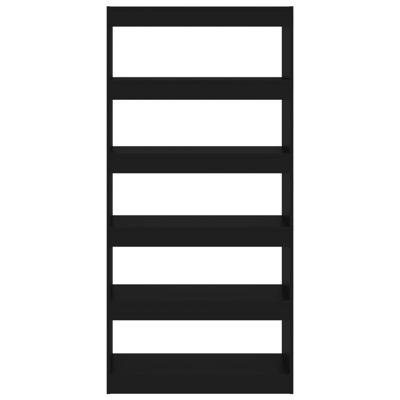 Boekenkast/kamerscherm 80x30x166 cm bewerkt hout zwart