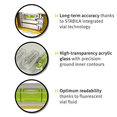 Stabila 70 m 2875 Magneetwaterpas Incl. magneet 80 cm 0.5 mm/m