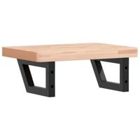 Badkamer wandschap staal en massief beukenhout - thumbnail