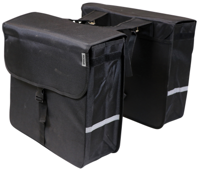 Edge dubbele fietstas luxe shopper 40 liter 38 x 40 x 14cm (2x) zwart