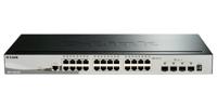 D-Link DGS-1510-28X Smart Managed Gigabit Stack Switch (28 poorten, waarvan 24 x 10/100/1000 Mbit/s, 4 x 10G SFP+). - thumbnail