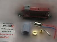 micromotor NA008C motor ombouwset voor Arnold V45 , SNCF Y 9200, SNCF Y 51115, SNCF Y 7530, BR D 2895 - thumbnail