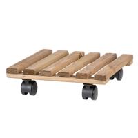 Esschert Design plantentrolley vierkant hout 29 cm bruin - thumbnail