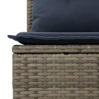 11-delige Loungeset met kussens poly rattan grijs - thumbnail