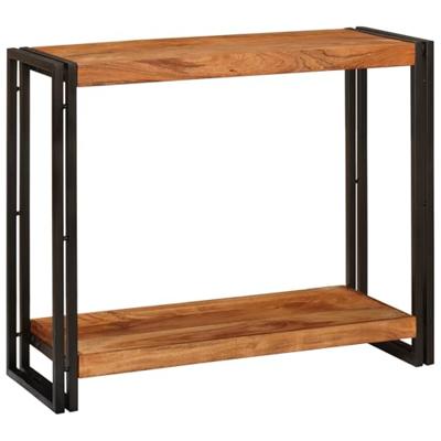 Wandtafel met plank Bruin 90 x 33 x 75 cm Massief acaciahout