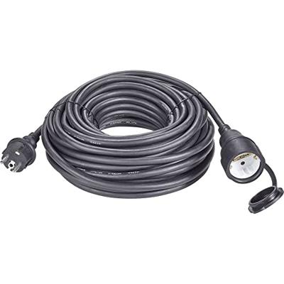 Sygonix 1384363 Stroom Verlengkabel 16 A Zwart 10.00 m H07RN-F 3G 1,5 mm²