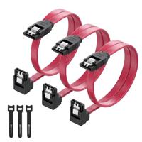 Cable Matters SATA III SATA-kabel van 6,0 Gbps met haakse hoek van 90 graden in pakket van 3 stuks (SATA 3-kabel) rood - 45 cm - thumbnail