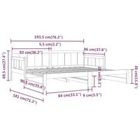 Slaapbank uitschuifbaar massief grenenhout zwart 2x(90x190) cm - thumbnail