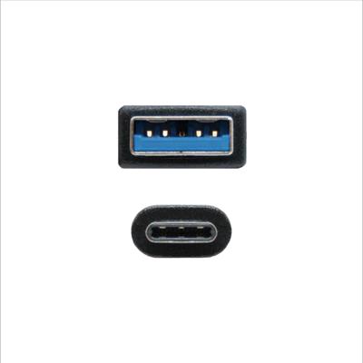 NANOCABLE 10.01.4000 - USB 3.1 Gen2-kabel, hoofdgebruik voor mobiele telefoons, tablets, overdrachtssnelheid tot 10 Gbit/s, tot 3 ampère oplaadkabel, stekker op stekker, zwart, 50 centimeter